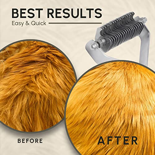 Flamia & Jabz Undercoat Rake for Dogs & Cats, Dematting Grooming Stripper Tool (20 Blades) - size: 20 Blades