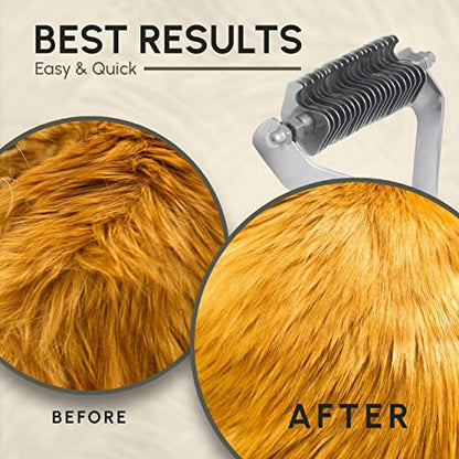 Flamia & Jabz Undercoat Rake for Dogs & Cats, Dematting Grooming Stripper Tool (20 Blades) - size: 20 Blades