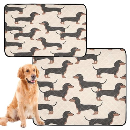 Qilmy Dachshund Dog Pet Mat, Waterproof Reusable Dog Training Pad Anti-Slip Pet Creat Pad for Small Medium Large Dogs and Cats - size: Medium+Large