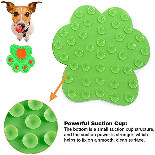 Dog Licking Mat for Anxiet Peanut Butter Slow Feeder Bowls Licking Pad with Strong Suction to Wall for Pet Bathing,Grooming,and Training (Green) - color: Green-mat