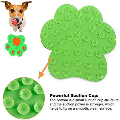Dog Licking Mat for Anxiet Peanut Butter Slow Feeder Bowls Licking Pad with Strong Suction to Wall for Pet Bathing,Grooming,and Training (Green) - color: Green-mat