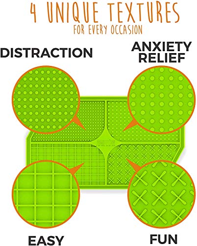 Mighty Paw Dog Lick Pad - BPA-Free Silicone Mat - Anxiety Relief, Dental Health Support, Easy Grooming, Slow Feeding, Dishwasher Safe - color: Green