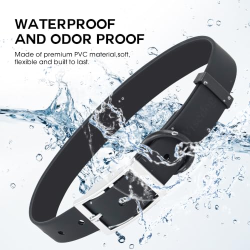 Wisedog Small Puppy Collar, XS 7"-10" × 1/2", Black | Soft Rubber Coated Webbing, For Small Dogs Cats, Cute Pet Collars - color: Black