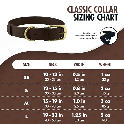 Tuff Pupper Classic Heavy Duty Dog Collar | 10x Stronger Than Leather | 100% Waterproof & Odor Proof Dog Collar | Tough Rust-Proof All Metal Hardware - color: Dark Brown