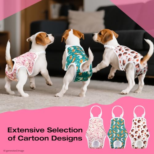 3 Pack Washable Female Dog Diapers with Adjustable Suspender, Reusable Sanitary Panties for Dogs in Heat, Leak-Proof Design for Small Dogs - size: XL