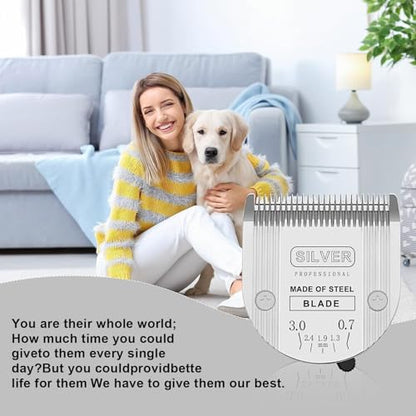 5 in 1 Replacement Blades Compatible with Wahl Bravura .Chromado，Creativa，Figura Dog Clippers for Dogs Grooming-(3PC) - color: Silver Gray