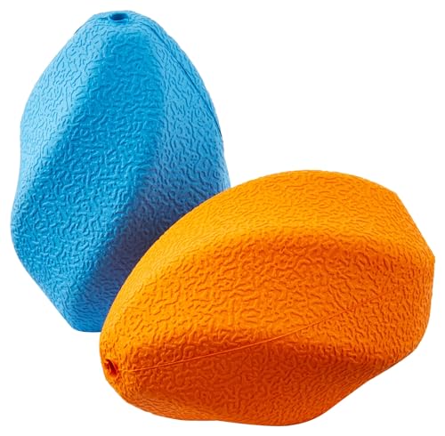 Amazon Basics Interactive Durable Natural Rubber Dog Treat Dispensing Enrichment Chew Toy for Medium Dogs, Multi Color, 2-Pack - size: Medium