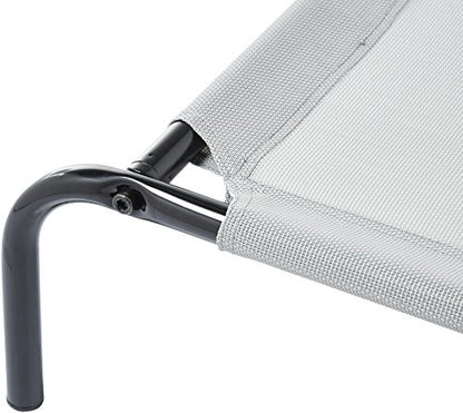 Amazon Basics Cooling Breathable Elevated Pet Bed with Metal Frame for Large Dogs, X-Large (60.1 x 37.1 x 8.9 Inches), Grey, 1 Count - color: Grey, size: X-Large