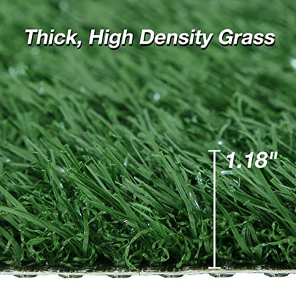 GLOBREEN Puppy Artificial Grass Pee Pad for Dogs Potty Training - 18 x 14 Inches Replacement Pet Fake Grass Mat 2 Pack, Reusable & High Drainage & Anti Odors - size: 18"x14"