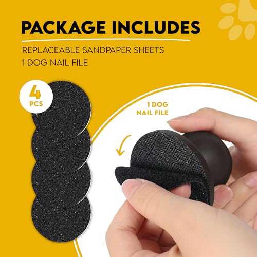 Dog Nail File, Cat Nail File, Dog Nail File Board - Stress-Free Nail Filing for Dogs, Nail File for Dogs, Dog Scratch Pad for Nails, Handle Made from 100% Real Wood - color: Black