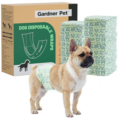 Gardner Pet Male Dog Diapers Disposable 50 Ct, Male Dog Wraps with Wetness Indicator & Flashdry Gel Technology, Dog Diapers Male for Puppy Training, Marking, Incontinence, Travel - Small - size: S-50ct (11-17" Waist)