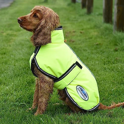WeatherBeeta ComFiTec Reflective Parka 300D Deluxe Dog Coat, Yellow, 20" - color: Yellow, size: 20"