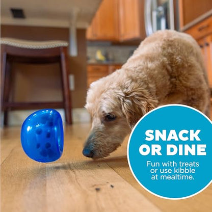 Outward Hound by Planet Dog Lil' Snoop Dog Toy – Treat‑Dispenser Puzzle Ball, Interactive Slow Feeder, Small to Medium Dogs, Bouncy & Mint-Infused, Blue, 3.9" - color: Blue Lil Snoop