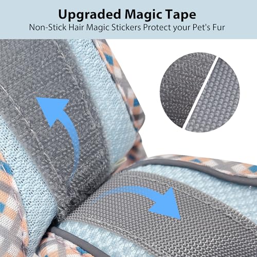 AIITLE Teacup Puppy Harness with Leash - Adjustable Soft Vest with Magic Tape & Reflective Safety Strips, Easy-Put-On for Poodles, Pomeranians - Gym, Hiking, Travel (Blue-Pink, S) - color: Blue-Pink, size: S(Chest: 13.5 - 15")