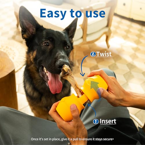 PetClan Chewise Bully Stick Holder, Improved Bully Sticks Holder, Ultimate Secure Heavy Duty, BPA-Free Safety Device to Prevent Choking, Fits Various Bully Sticks and Dog Sizes - color: Yellow, size: Extra Large
