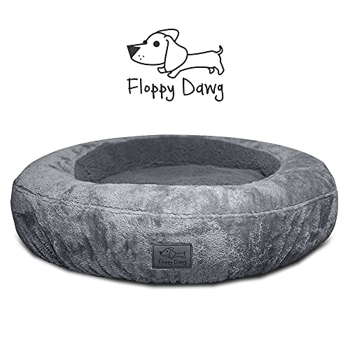 Floppy Dawg Round Bolster Dog Bed Replacement Cover. Fits Best Friends, MixJoy, Focuspet, and PuppBudd, Raised Rim, Pillow Side Models. Machine Washable, Fitted Slip-On. Medium up to 30W.