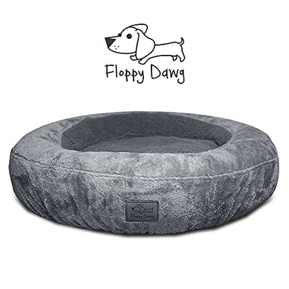 Floppy Dawg Round Bolster Dog Bed Replacement Cover. Fits Best Friends, MixJoy, Focuspet, and PuppBudd, Raised Rim, Pillow Side Models. Machine Washable, Fitted Slip-On. Medium up to 30W.