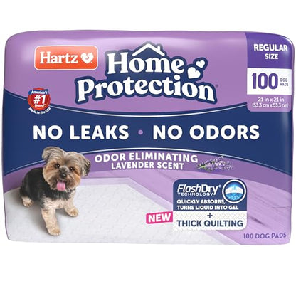 Hartz Home Protection Super Absorbent Odor Eliminating Lavender Scented No Leaks Dog Pads, 100 Count - size: 21 x 21 (100 count)