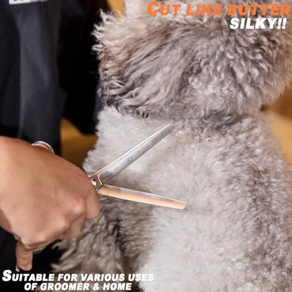 High-end Professional Dog Grooming Thinning Scissors Teeth Cutting Blending Shears Pet Texturizing Shears 7 Inch Extremely Very Sharp Stainless Steel Alloy For Cat Other Animals Groomer - size: 7inch, style: Thinning Shears