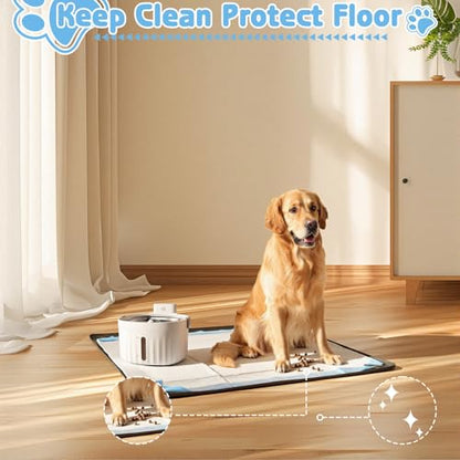 Pee Pad Holder for Dogs, 24" x 24" Non-Slip Silicone Dog Puppy Pad Holder, No Spill Raised Lip High Edge,Portable, Magnetic fixation，Leak-Proof Mat Holder, Square Potty Trays for Home Floor Protection - size: 24*24