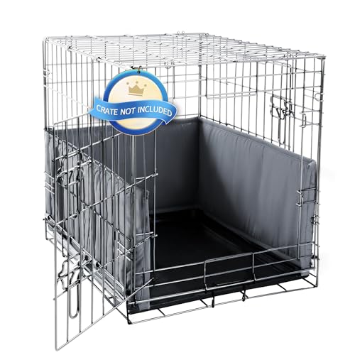 Hombys Dog Crate Bumper with Ties - Soft Crate Accessory -Kennel Cover - Training Pads for Front Door Crates, 24"x18", Gray - color: Grey, size: 24.0"L x 18.0"W x 10.0"H