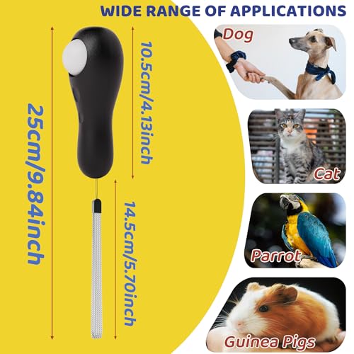 Dog Training Clickers with Wrist Strap, Training Clicker for Pet Like Dog Cat Horse Bird Dolphin Puppy, Big Buttons and Loud Sound (Black) - color: Black