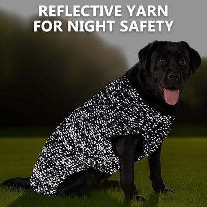 KYEESE Dog Sweater with Leash Hole Warm Pullover with Reflective Yarn for Small and Medium Dogs Male Soft Knit Pullover Boy Dog Coats Cozy Lightweight Thick Sweater,Grey,Large - color: 7# Grey, size: L (30-45lbs)