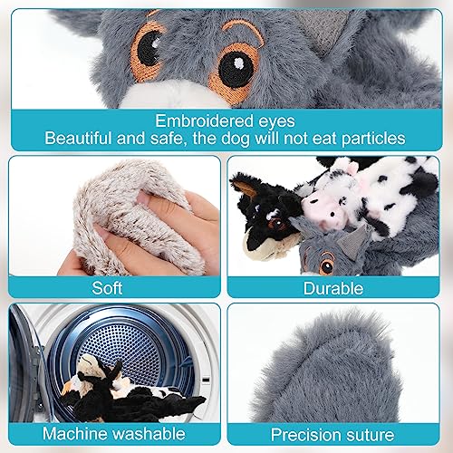 Sratte 10 Pcs Soft Dog Squeaky Toys No Stuffing Crinkle Dog Toy for Aggressive Chewers Durable Plush Teething Puppy Squeak Animals Chew for Small Medium Large Pets, 10 Styles (Classic Style) - style: Classic Style