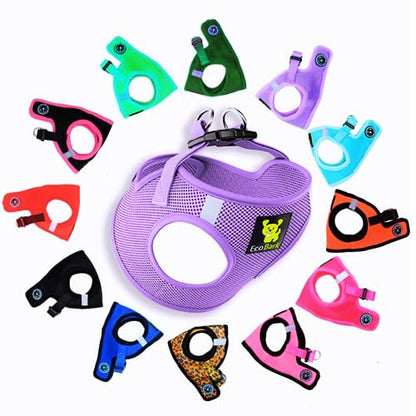 EcoBark Premium Teacup Dog Harness - Luxury Soft Tiny and Toy Breed Dog Harnesses for Puppy - Mini Step in Vest Body Halter Under 5 lbs (XXXS, Lavender) - color: Lavender, size: XXXS- 2 to 3 lbs- Chest up to 10 in (Pack of 1)