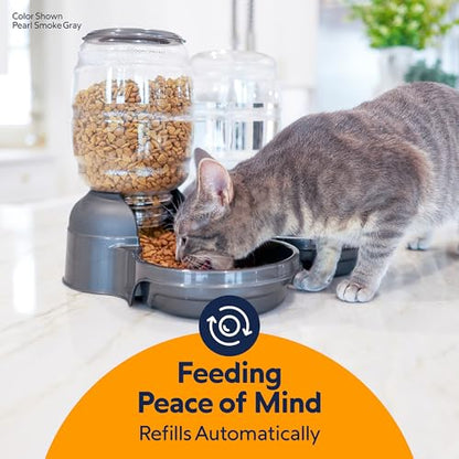 Petmate® Replendish® Automatic Dog Feeder Gravity Pet Treat Dispenser with Microban Antimicrobial Protection, Wide Mouth Bowl, 100% BPA Free - 5 lb - size: Medium
