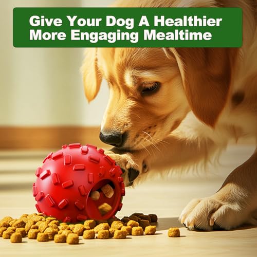 Treat Dispensing Dog Toys - Interactive Cognitive Dog Treat Toy,Puzzle Ball for Puppies & Small Dogs,Promotes Slow Eating, Reduces Stress,Perfect for Fetch,Chewing & Training - color: Freedom Red