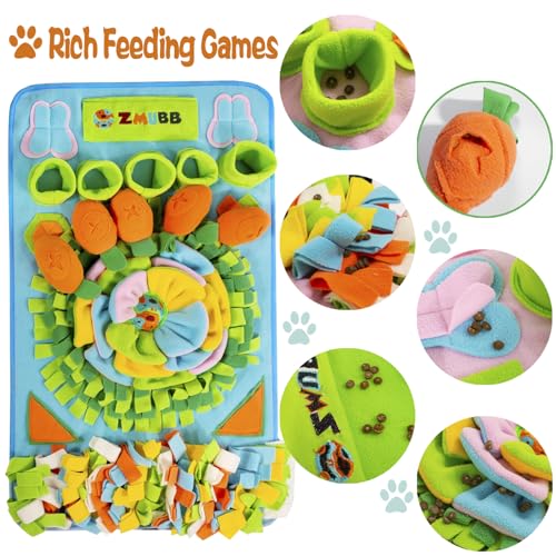 Pet Snuffle Mat for Dogs Sniff Mat Nosework Feeding Mat Slow Feeder Interactive Dog Puzzle Toys for Training and Stress Relief Encourages Natural Foraging Skills (31''x19''（Blue）) - size: 31''x19''（blue）