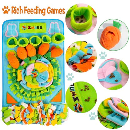 Pet Snuffle Mat for Dogs Sniff Mat Nosework Feeding Mat Slow Feeder Interactive Dog Puzzle Toys for Training and Stress Relief Encourages Natural Foraging Skills (31''x19''（Blue）) - size: 31''x19''（blue）