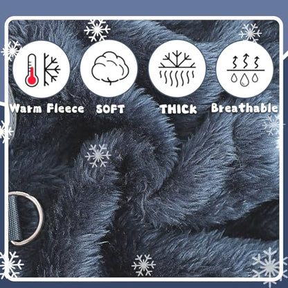 Fleece Dog Pajamas Winter Warm Dog Sweater for Small Dogs Thermal Soft Puppy Pjs Coat Stretchy Jumpsuit Doggie Pet Clothes Outfits Cat Apparel (Navy Blue, Small) - color: Navy Blue, size: Small