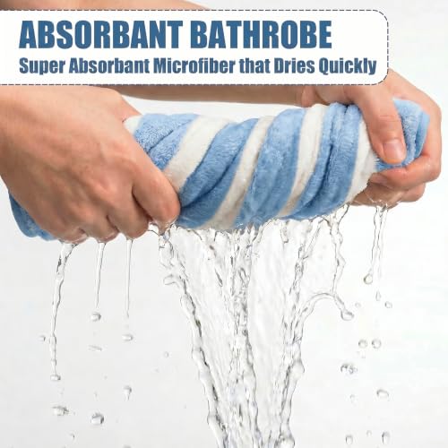 Fast Drying Dog Bathrobe, Super Absorbent Stripes Dogs Towel, Adjustable Warm Keeping Pet Puppy Bath Supplies (Blue, S) - color: Blue, size: S