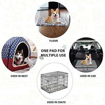VANKEAN Dog Crate Pad Bed Mat Reversible (Warm & Cool), Soft Pet Sleeping Mat Dog Bed for Crate Suitable for Small to XX-Large Dogs and Cats, Machine Washable Crate Beds, Grey Stone Pattern - size: Large