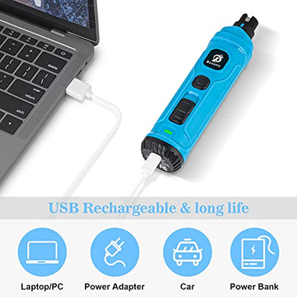 BOUSNIC Dog Nail Grinder with 2 LED Light - Super Quiet Pet Nail Grinder Powerful 2-Speed Electric Dog Nail Trimmer File Toenail Grinder for Puppy Small Medium Large Breed Dogs & Cats (Blue) - color: Blue