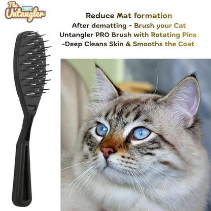 Cat Comb with Silky Smooth Rotating Teeth - Clears Mats Gently (5" Ultra Fine Teeth; 7" Dual Teeth) (White, 5") - color: White, size: 5"