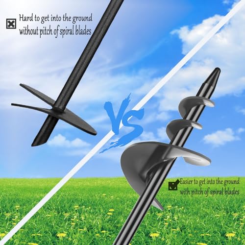 18" Heavy Duty Dog Tie Out Stake for Cable & Leash & Chain & Yard & Outside & Beach, Ground Stakes or Anchor for Large Dog Runner & Lead for Yard, Dog Camping Essentials (Stake Without Cable) - size: Stake without cable