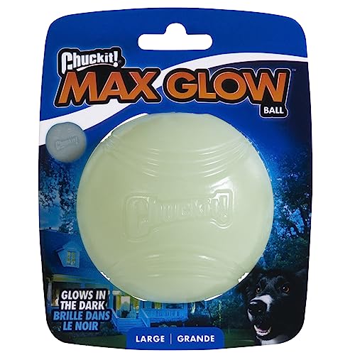 Chuckit! Sport 26L Dog Ball Launcher, 26" Length, Includes Large Ball (3") for Dogs 60-100 Pounds & Max Glow Ball Dog Toy, Large (3 Inch Diameter) for Dogs 60-100 lbs, Pack of 1