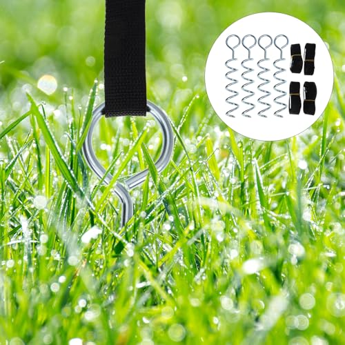 Spiral Shaped Ground Anchor Tent Stake with Portable Dog Tie-Out Stake, Wear-Resistant Steel Spiral Anchor for Camping and Outdoor Pet Securing