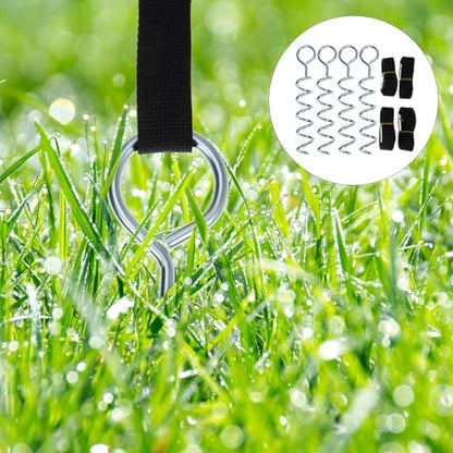 Spiral Shaped Ground Anchor Tent Stake with Portable Dog Tie-Out Stake, Wear-Resistant Steel Spiral Anchor for Camping and Outdoor Pet Securing