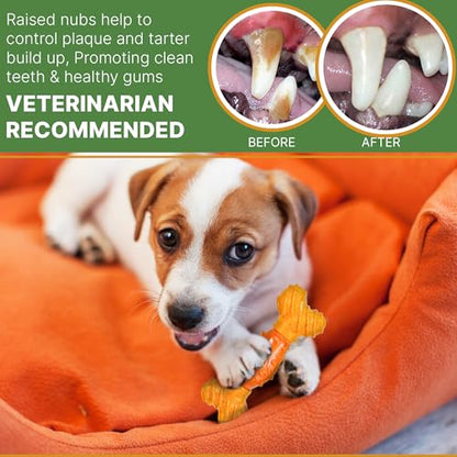 SPOT Bam-Bones Dental Bone - Made with Bamboo Fiber and a Massaging Rubber Center, Durable Oral Care Dog Chew for Light Chewers & Teething Puppies Under 40lbs, 7in, Allergen Free Peanut Butter Flavor - size: Large