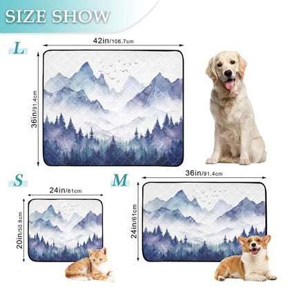 Qilmy Mountain Pet Mat, Waterproof Reusable Dog Training Pad Anti-Slip Pet Creat Pad for Small Medium Large Dogs and Cats - size: Smallx3