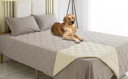 Ameritex Waterproof Dog Bed Cover Pet Blanket with Anti-Slip Back for Furniture Bed Couch Sofa - color: Khaki, size: 30x53 Inch (Pack of 1)