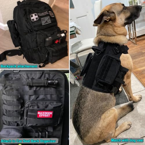 Molle Pouches, Tactical Admin Pouch Compact EDC Utility Gadget Gear Pouch Military Carry Accessory Belt Hanging Waist Bag - color: black-7"(L) * 5.1"(H)