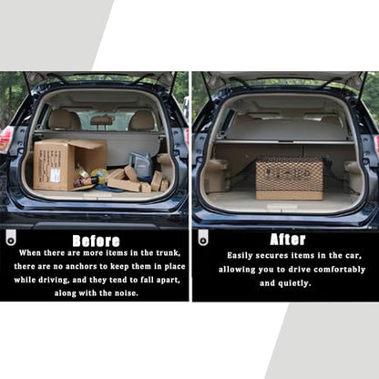 UlifebetterTruck Bed Cargo Net, Cargo Storage Elastic Mesh Net Organizer Net Bag Automotive Cargo Nets with 4 Buckles Screws Hooks Clips Trunk Storage Net for Pickup Truck Bed（51 * 18In） - size: 51 x 18 inches