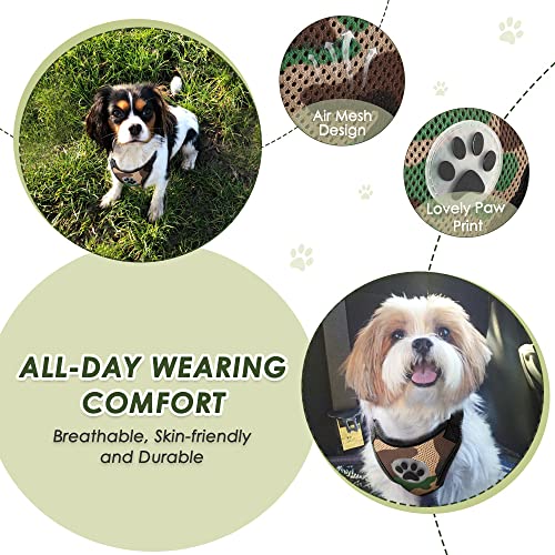 Lukovee Dog Car Harness Seat Belt, Adjustable Mesh Breathable Vest with Elastic Bungee Tether, Soft Padded 2-in-1 Safety Car Harness Seatbelt for Small Medium Large Dogs (Camouflage,XS) - color: ·Camouflage, size: X-Small