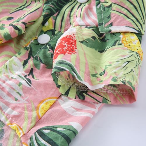 Tangpan Daisy Tropical Print Pet Dog Shirt Puppy Summer Hawaiian Beach Polo Shirts Clothes (Z Pink,XS) - color: Z Pink, size: X-Small