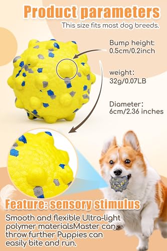 Moonorange 2.36'' Dog Balls for Dogs Aggressive Chewers Indestructible Tennis Durable Bouncy Interactive Dog Toy Balls for Fetch Game Floating Training(Yellow Medium) - color: Yellow-Medium